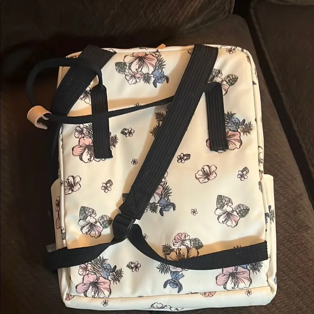 Petunia Pickle Bottom Disney Baby Stitch Floral Boxy Diaper Bag Backpack NWOT